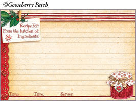 Gooseberry Patch Christmas Jelly 4" x 6"  Recipe Cards